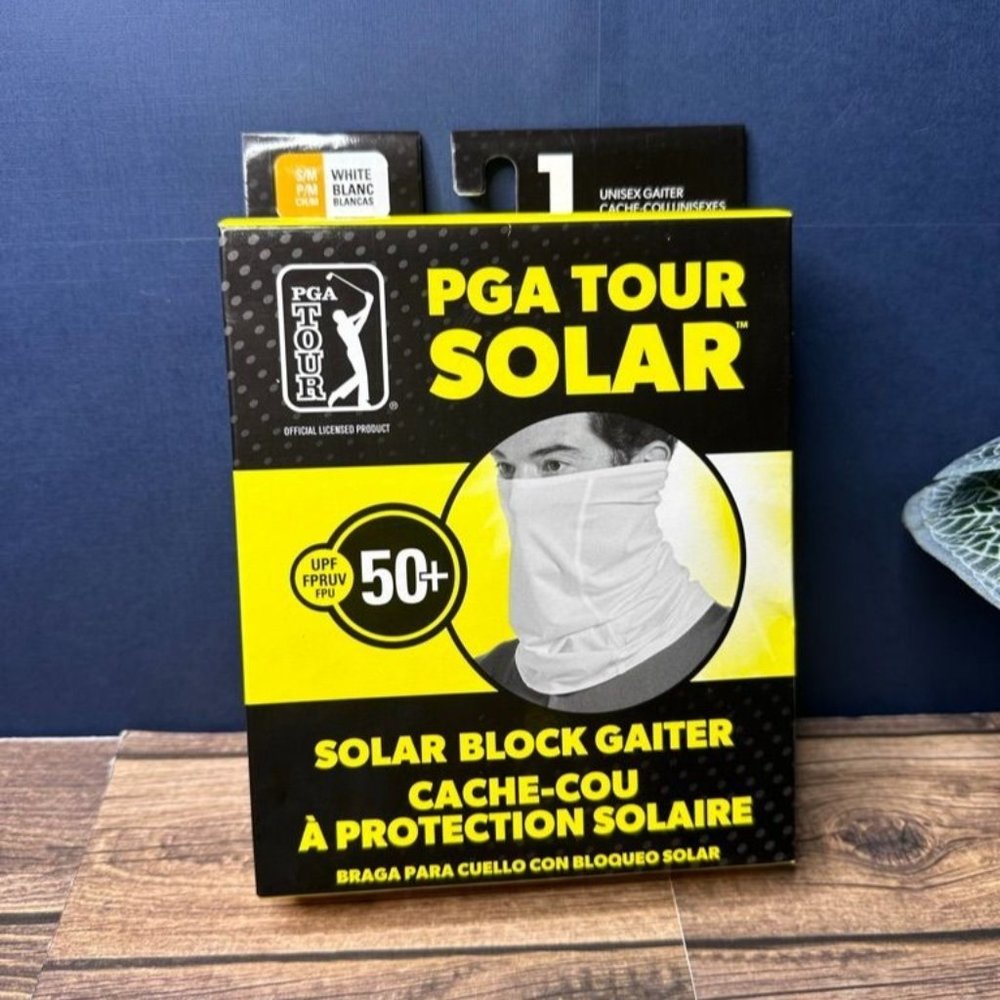 NWT PGA Tour Golf UPF50 Solar Block Gaiter Size S/M (White) *UNOPENED*